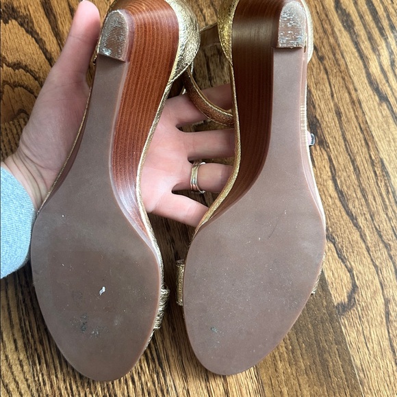 Tory Burch Metallic Gold Heels - Picture 6 of 8